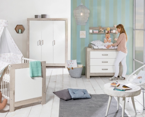 Armoire Chambre Bébé Et Enfant Luna - Eco Stripe Schardt